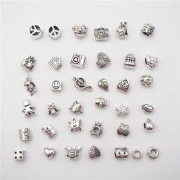 Promotion Mix 28 different kinds Alloy Charm Bead European Retro Style Jewellery For Bracelet Necklace New4107238