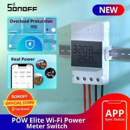 Control SONOFF POW Elite Smart Power Metre Switch 16A /20A Wifi Smart Home Switch LCD Screen Works with Alexa Google Home eWeLink App