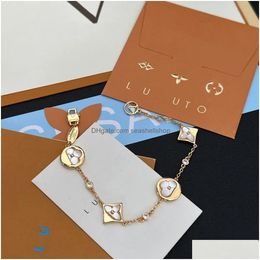 Chain New Boutique Love Chain Bracelet Designer Copper Luxury Brand Charm Clover High Quality Wedding Party Family Jewellery Drop Deliv Dhdwp