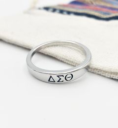Classic Delta Sigma Theta Rings Black Letter Symbol Ring For Women Fashion Summer Style Gift Jewellery 2018 New Arrival Whole Je7017894