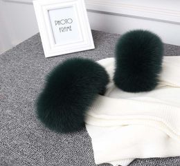 Real Fox Fur Cuffs Woman Detachable 100 Natural Fox fur Sleeves For Women Sleeves Genuine Fox Hair cuff3673582