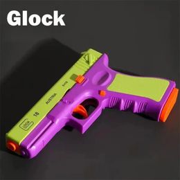 Glock 1911 Soft Bullet Toy Pistol Continuous S Ejection Empty Hanging Automatic Reloading and Decompression 240220