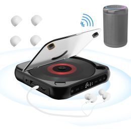 Speakers Portable CD Player Bluetooth 5.1 Speaker Stereo CD Players LED Screen 3.5mm CD Music Player With Headphones For Home Travel Car