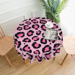 Table Cloth Pink Leopard Tablecloth Animal Skin Modern Round For Events Dining Tables Cover Graphic Decoration