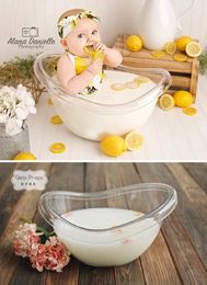 Transparent Small Bathtub 100dayold Baby Po Location Milk Bath Bucket Childrens Pography Accessories 240220