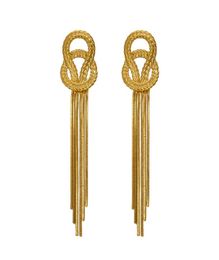 Vintage Women Earring Metal Knot Chain Stud Earrings for Women Punk Jewellery Gold Chain Tassel Earring Pendant Gothic Brincos Femme8370401