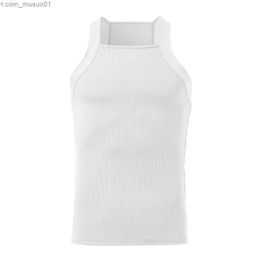 Men's Tank Tops Men s Fitted Tank Top Undershirts Casual Sleeveless Lightweight Muscle Shirts Summer Knit Loose Tank TopsL2402