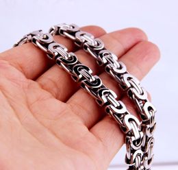 11mm Byzantine Box Link Chain Necklace For Men Stainless Steel Chain Gold Silver Black Fashion Men Jewellery Whole8064105