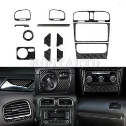 Interior Accessories For Volkswagen VW Golf 6 MK6 GTI Soft Carbon Fibre Kit Cover Trim 2008-2012 13pcs Whole