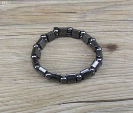 1pc High Quality Men Women Black Natural Magnetic Hematite Therapy Arthritis Beads Bracelet 18cm6194904