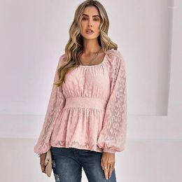 Women's Blouses Ardm Elegant O Neck Chiffon With Lining Long Sleeve Sweet Party Shirts For Women Chic Tops