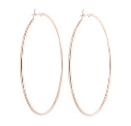 Trendy Silver Gold Plated Big Hoop Earrings for Women High Quality Smooth Circle Round Loop Creole Earring Party Jewellery Whole9774831