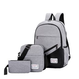 SHUJIN New 3 Pc set Anti Theft Backpack Men Women Casual Backpack Travel Laptop School Bags Sac A Dos Homme Zaino190T