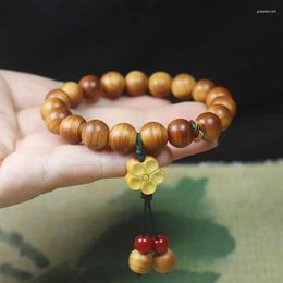 Strand Taihang Chenhua High-Oil Cypress 10mm Flower Pendant Men's And Women's Bracelet Diy Prayer Beads Jewelry