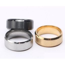 Band Rings Jewellery 8Mm Stainless Steel Ring Titanium Sier Black Gold Men Size 6 To 13 Wedding Engagement Drop Delivery Oteuc