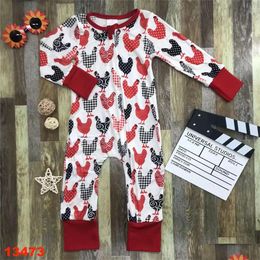 Rompers Bamboo Fiber Baby Zippered Romper Printed Boy Girl Clothes Born Bodysuit Onesie Clothing 240119 Drop Delivery Kids Maternity Otulb