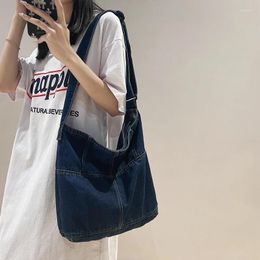 Evening Bags Harajuku Denim Women's Bag Large Eco Korean Shopping Messenger Y2K Canvas Shoulder Cross Jeans Murse Trendy Satchel