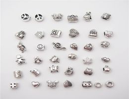 Promotion Mix 28 different kinds Alloy Charm Bead European Retro Style Jewelry For Bracelet Necklace New4139440