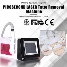 CE Certified Portable Nd Yag Laser Tattoo Remover Skin Carbon Peeling Freckle Elimination Picosecond Laser Cosmetology Device with 4 Wavelength