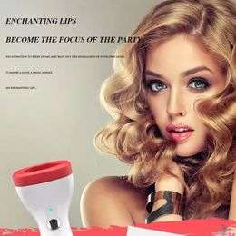 Silicone Lip Plumper Portable Device Electric Lip Plump Enhancer Care Tool Natural Sexy Bigger Fuller Lips Enlarger Thicker Lips 240222