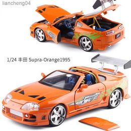 Diecast Model Cars Jada 1 24 Fast and Furious Brians 1995 Toyota Supra High Simulation Diecast Metal Alloy Model Car kids Toy Gift Collection