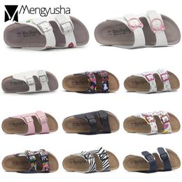 Slippers Summer Graffiti Cork Sandals Womens Mixed Color Flip Valentine Shoes Zapatos Mujer Sandalias Beach Slide Large Size 45c463 J240224