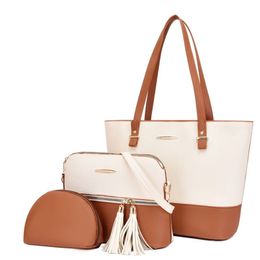 Pink sugao designer women bags 3pcs set pu leather handbags tote crossbody shoulder high quality purse with wallet 4 Colour choose238L