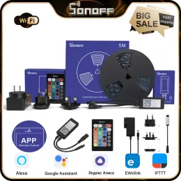 Control Sonoff EU/US RGB Flexible Smart LED Light Strip Dimmable L2 Lite WiFi Lamp Strip eWeLink Remote Control Work With Alexa Google