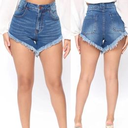 Women's Pants Women Fashion Shorts Summer High Waist Irregular Fringe Jeans Trousers With Pockets Skinny Fringed Edge Denim