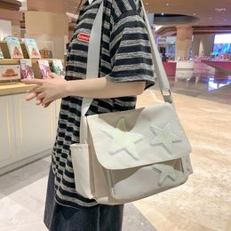 Shopping Bags Trendy Star Pattern Shoulder Crossbody Bag Y2k College Messenger Luxury Handbags Large Capacity Women Girl Commuter