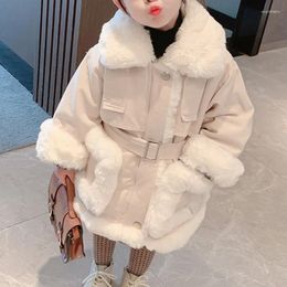 Down Coat Winter Jacket Girls Kids Thickness Long Cotton-padded Children 2024WT019