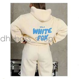 Designer Tracksuit White Fox Hoodie Sets Two 2 Piece Set Women Men's Clothing Set Sporty Long Sleeved Pullover Hooded 12 Coloursspring Autumn Winter 197