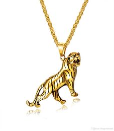 Punk Tiger 55CM Men Necklace Jewellery Stainless Steel Chain Animal Accessories Man Necklaces Pendants Jewellery GX13846348095