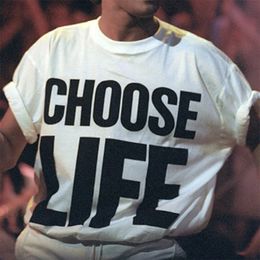 Choose Life Unisex T-shirt Wham Retro Fancy Dress Fashion Loose Men Women Letter Print Tops Summer Plain White Cotton Tees 240223