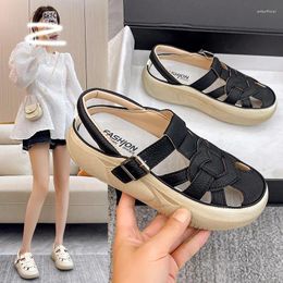 Dress Shoes Thick Soled Hollow Belt Buckle Casual Roman Sandals For Women Summer Soft Comfortable And Breathable Women's