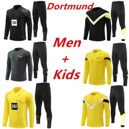 23 24 kids and man Borussia Dortmund tracksuit jacket Soccer Sets REUS BELLINGHAM training suit football kids set 22/23/24 men sportswear