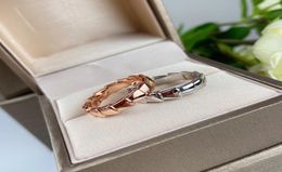 S925 silver punk band ring in 18k rose gold plated and platinum for women wedding jewelry gift PS54357912005