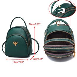Designer-Mini Small Backpacks For Teenage Girls Women Backpack Ladies Shoulder Bags Cute PU Leather Small Women Backpack Bee sac a284G