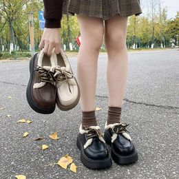 Dress Shoes Vintage Women Autumn Comfortable Lace Up Platform Oxford Loafers Casual College Student