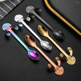 Coffee Scoops Stainless Steel Spoon Teaspoon Cartoon Dog Shape Dessert Snack Scoop Milk Children Spoons Kitchen Gadgets