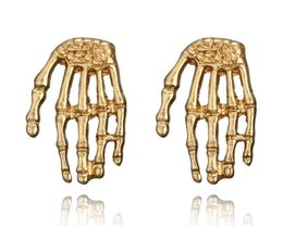 Punk Gold Colour Hand Shape Stud Earrings for Women Personality Alloy Geometric Studs Earring Statement Jewellery Fashion Jewellery Who8121169