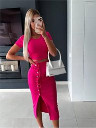 Work Dresses Slim High Waist Skirt 2 Piece Set Women Solid Colour Irregular Package Hip Bodycon Sexy Slit Skirts Sets Streetwear Y2k Clothing