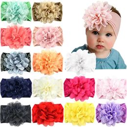 Random 8 Pcs Baby Nylon Headbands Hairbands Hair Wraps Big Chiffon Flower Elastics for Baby Girls born Infant Toddlers Kids 240223