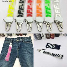 2024 Chaozhou brand off white key chain plastic transparent dropper three-dimensional letter PVC mobile phone pendant