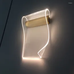 Wall Lamp LED Sconce For Bedroom Modern Gold Home Decoration Living Room Luxury Acrylic Indoor Creative Design Light Fixture