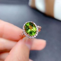 Cluster Rings DIWENFU 14K Rose Gold Jewelry Green Topaz Ring For Women Fine Anillos De Bizuteria Bague Or Jaune Wedding Bands Box