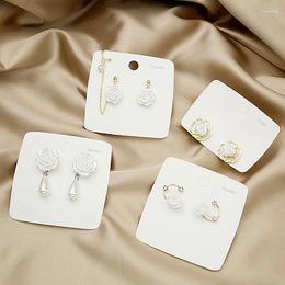 Dangle Earrings U-Magical Japanese White Rose Flower Asymmetric Earring For Women Trendy Hollow Out Metal Jewellery Accessories