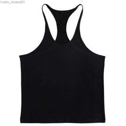 Men's Tank Tops Summer Mens Vest Sport Bodybuilding Tank Tops Gym Fitness Clothing Male Solid Pure Cotton Breathable Quick Dry Undershirt M-XXLL2402