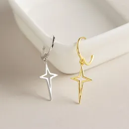 Stud Earrings WPB 925 Sterling Silver Hollow Cross Pole Star Women's Metal Style Trend Jewellery Office Party Gift