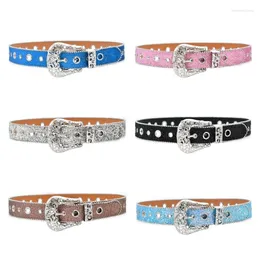 Belts Rock Full Sequins Adult Waist Belt Luxurious Fashion With Relief Pattern Buckle For Nightclub